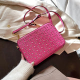Women's Large Capacity Travel Shoulder Bag PU Leather Messenger Bag