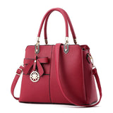 Wine Red Classic Office Ladies Handbag Crossbody Tote