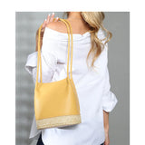 Soft Leather Bucket Bag Small Handheld Lady Handbag