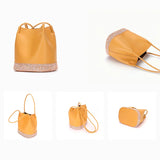 Soft Leather Bucket Bag Small Handheld Lady Handbag
