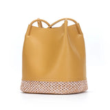 Soft Leather Bucket Bag Small Handheld Lady Handbag