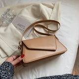 Leather Armpit Bag Women Shoulder Handbag Crossbody Small Square Bag
