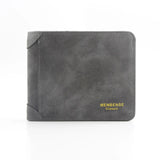 Men's Short Frosted Leather Wallet Retro Two Fold Vertical