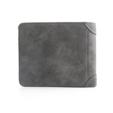 Men's Short Frosted Leather Wallet Retro Two Fold Vertical