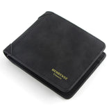 Men's Short Frosted Leather Wallet Retro Two Fold Vertical