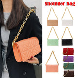 Quilted Chain Shoulder Bag Metal Thick Chain Purses Clutch Handbag