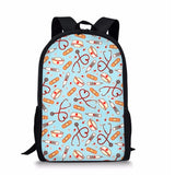 Medical Tool Print Girl School Bags Zipper Backpacks