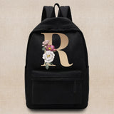26 Letters Print School Backpack for Teen Girls Women Shoulder Laptop