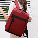 Men Backpack USB Charging Business Laptop Bag Nylon Rucksack