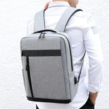 Men Backpack USB Charging Business Laptop Bag Nylon Rucksack