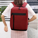 Men Backpack USB Charging Business Laptop Bag Nylon Rucksack