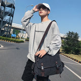Men Casual Retro School Cross Body Bags Male Vintage Leisure Canvas Business Mes