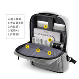 Men's Waterproof Business Laptop Backpack USB Charging Bagpack