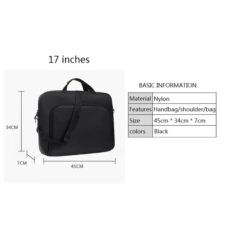 17 inch Laptop Bag Men's Briefcase Messenger Bag for Business Office Documents