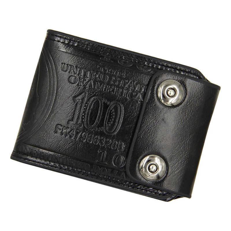 Men's Short Wallet Magnetic Buckle PU Leather Wallet