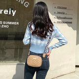 Lingge Shoulder Bag for Women Embroidered Camera