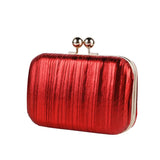 Metal Square Evening Bag Silver Wedding Clutch Chain Shoulder Crossbody