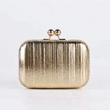 Metal Square Evening Bag Silver Wedding Clutch Chain Shoulder Crossbody