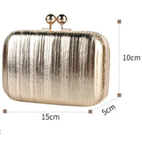 Metal Square Evening Bag Silver Wedding Clutch Chain Shoulder Crossbody