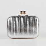 Metal Square Evening Bag Silver Wedding Clutch Chain Shoulder Crossbody