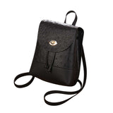 Mini Leather Backpack Shoulder Bag For Ladies Women's Solid Brown Backpack