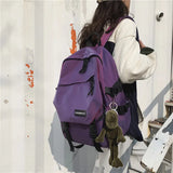 Purple Backpack for School College Girls Laptop Travel Bag