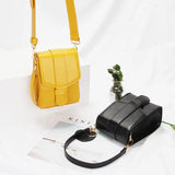 Ms. PU Leather Solid Shoulder Bag Mobile Phone Bag with Wide Shoulder Strap