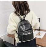 Women's Pu Leather Backpack Large Capacity Casual Travel Bag