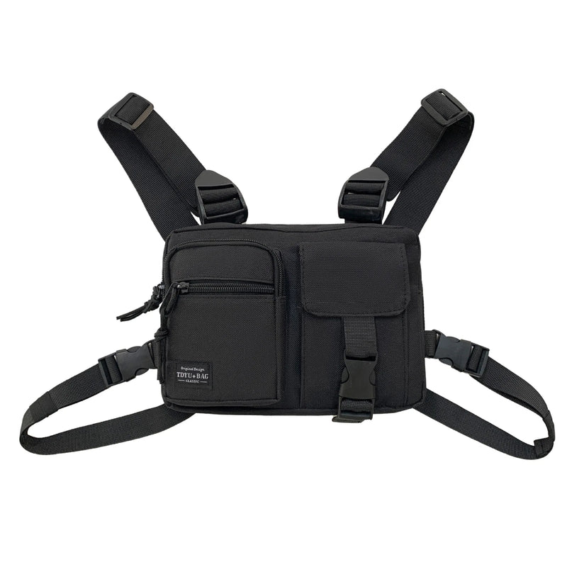 Orange Gray Techwear Vest Bag Chest Backpack Multi-Pockets