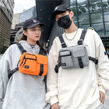 Orange Gray Techwear Vest Bag Chest Backpack Multi-Pockets