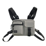Orange Gray Techwear Vest Bag Chest Backpack Multi-Pockets