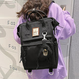 Multifunctional Women's Nylon Backpack Girls Laptop School Bag