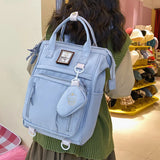 Multifunctional Women's Nylon Backpack Girls Laptop School Bag