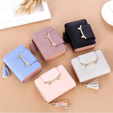 Metal Zipper Cat Ear Short Women's Purse