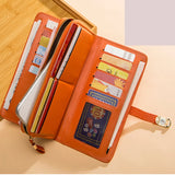 Leather Wallet Women Wallet Money Bag Cell Phone Pocket Ladies Long Purse