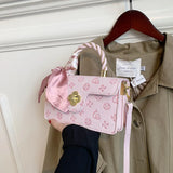 Metal Buckle Small Square Bag Single Shoulder Bag for Women