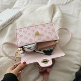 Metal Buckle Small Square Bag Single Shoulder Bag for Women