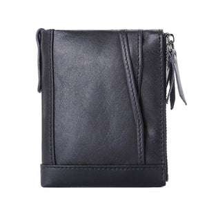 Personalized Women Leather Wallet with Double Zipper