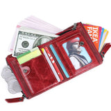 Personalized Women Leather Wallet with Double Zipper