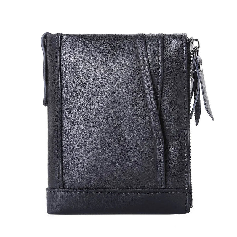 Personalized Women Leather Wallet with Double Zipper