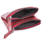 Personalized Women Leather Wallet with Double Zipper