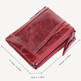 Personalized Women Leather Wallet with Double Zipper