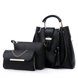 3-pc Set PU Leather Women Handbag Small Shoulder Crossbody Bag
