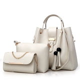 3-pc Set PU Leather Women Handbag Small Shoulder Crossbody Bag