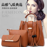 3-pc Set PU Leather Women Handbag Small Shoulder Crossbody Bag