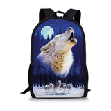 3D Cartoon School Bag For Gilrs Boys Wolf Pattern Backpack Children School Bags