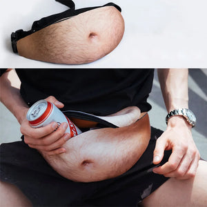 3D Creative Belly Pocket Pockets PU Novelty Men's Beer Belly Pockets