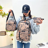 3pcs/set Junior Laptop Backpacks High Schoolbag Boys Men School Backpack