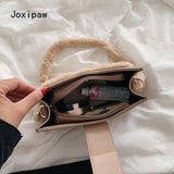 Plush Shoulder Bag for Women Girl Autumn Winter PU Leather Crossbody Bags