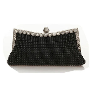 Aluminum Bead Evening Bag with Rhinestone Celebrity Banquet Bags